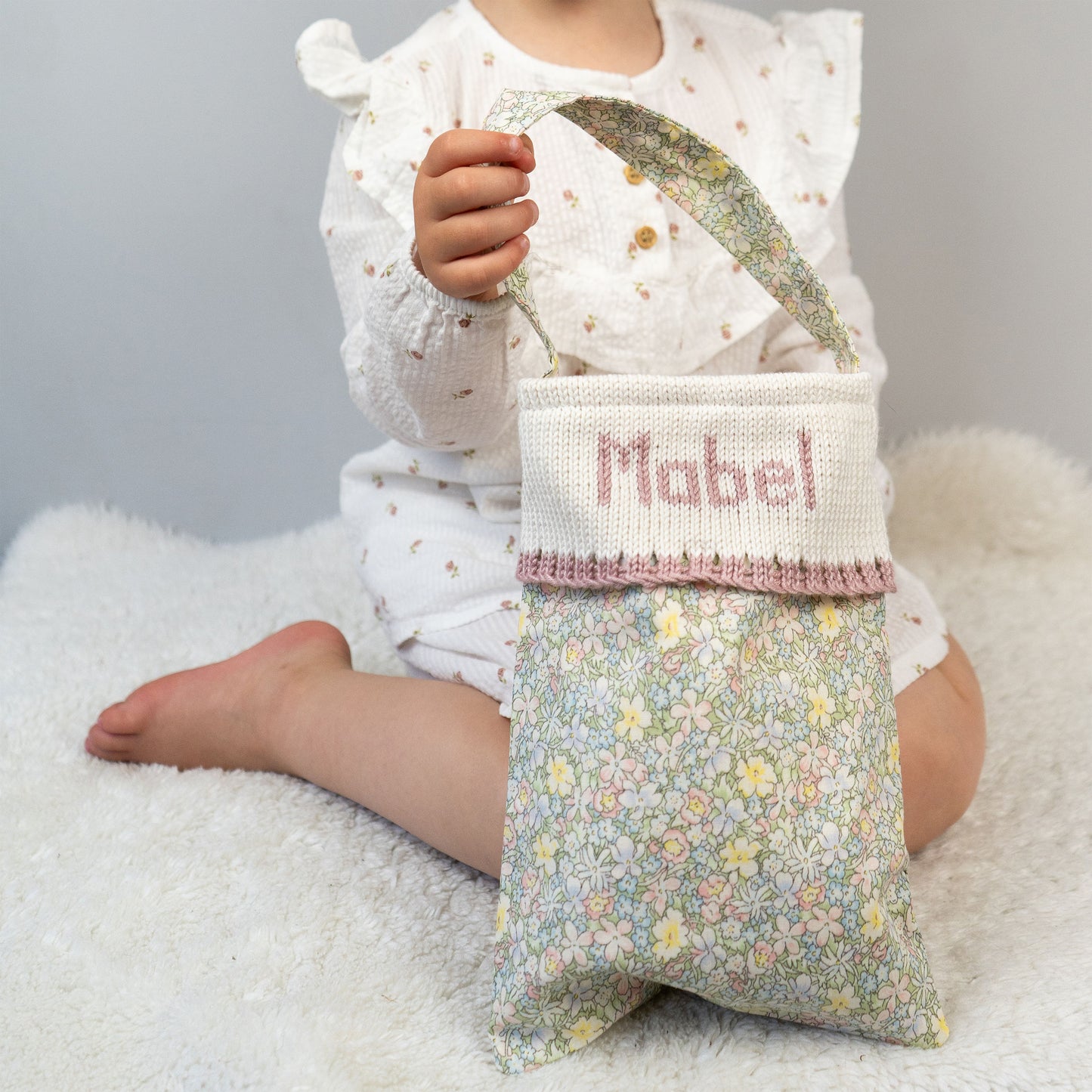 Personalised Pink Floral Bag