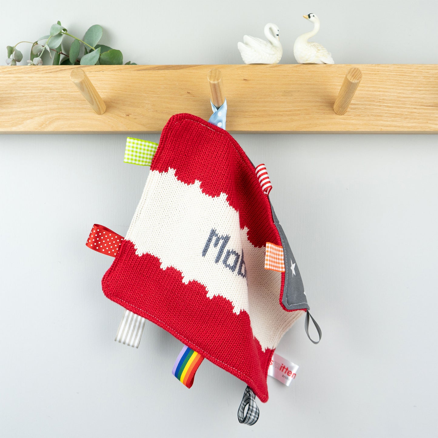 Scalloped Personalised Comforter in Red