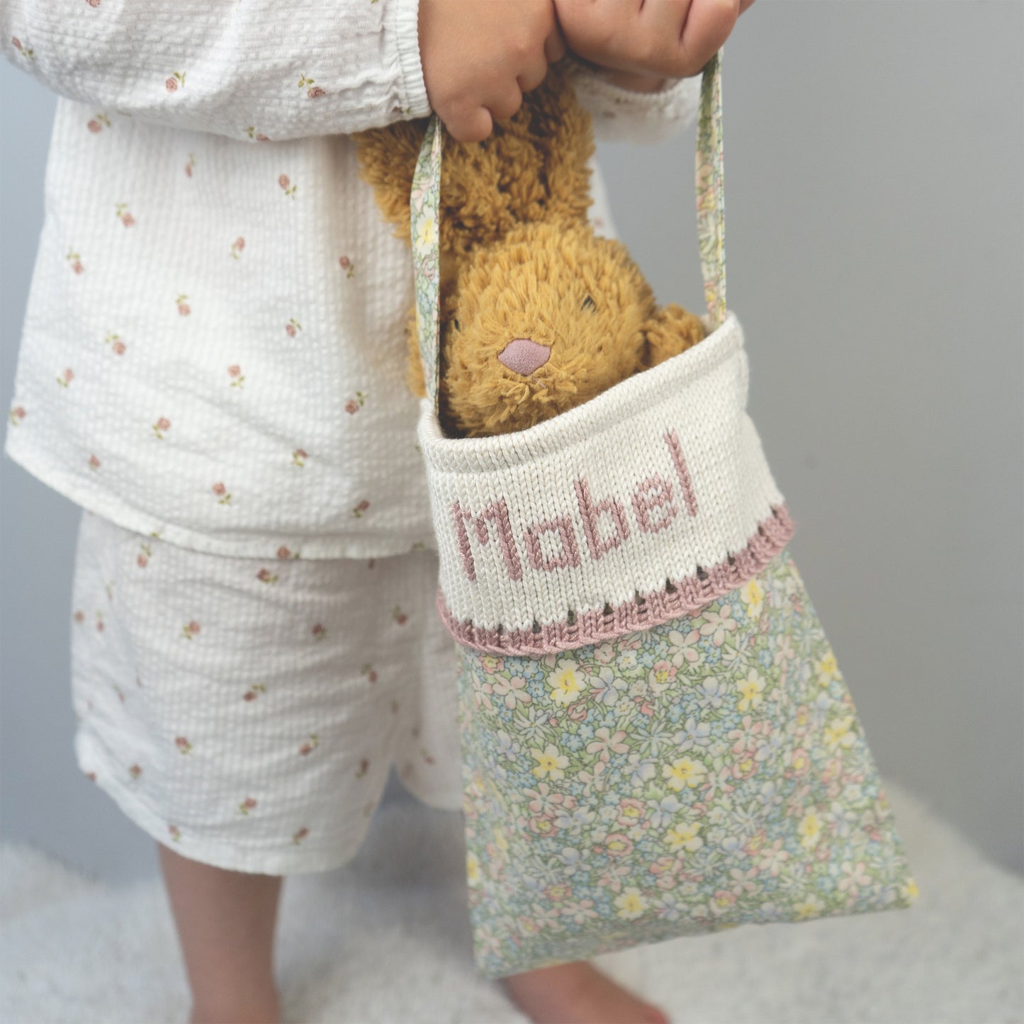 Personalised Pink Floral Bag