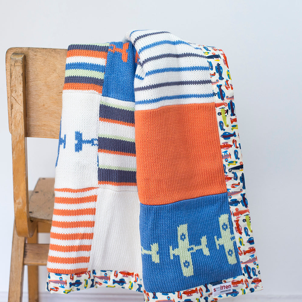 Aeroplanes Patchwork Blanket