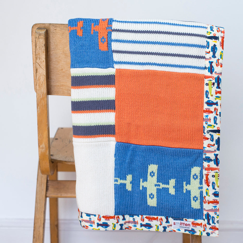 Aeroplanes Patchwork Blanket