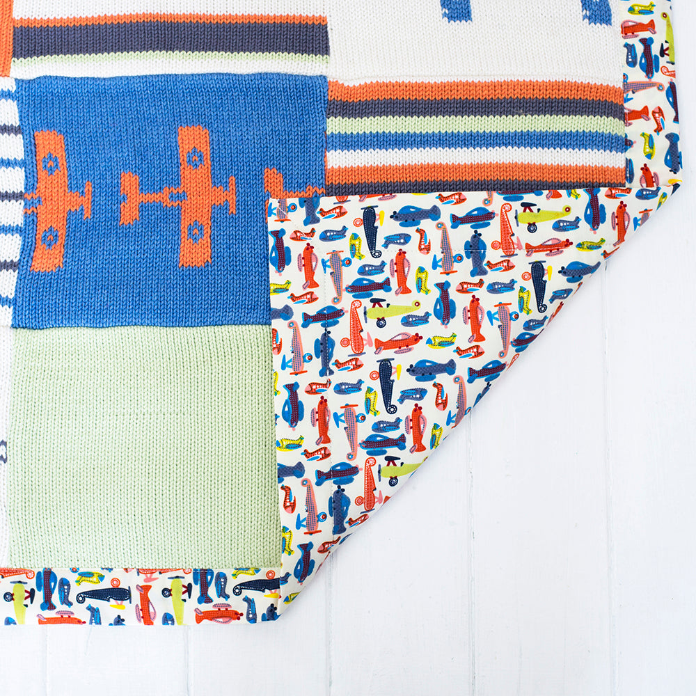 Aeroplanes Patchwork Blanket