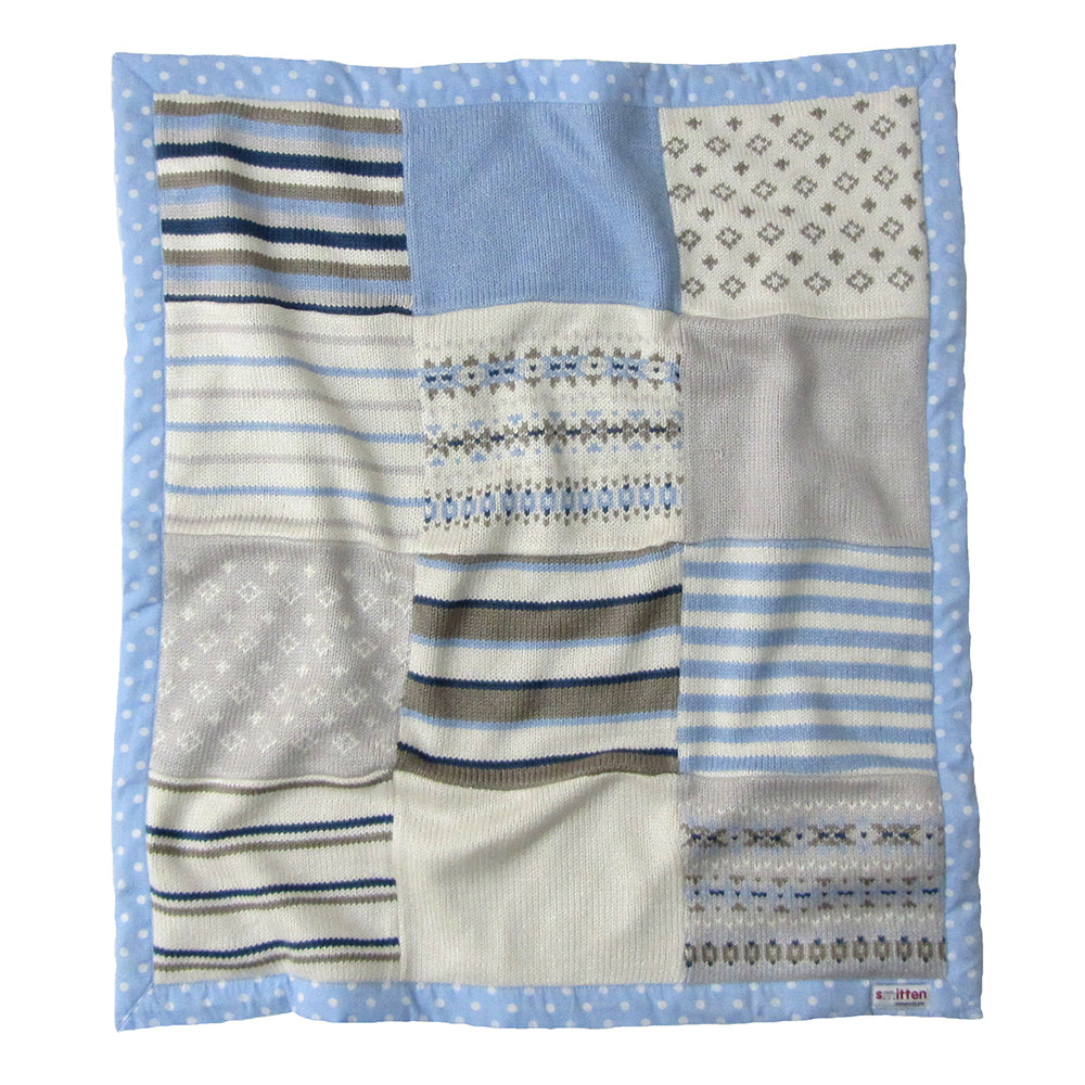 Blue Fairisle Patchwork Blanket