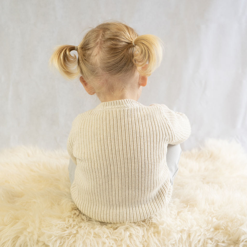 Chunky Rib Cardigan in Natural