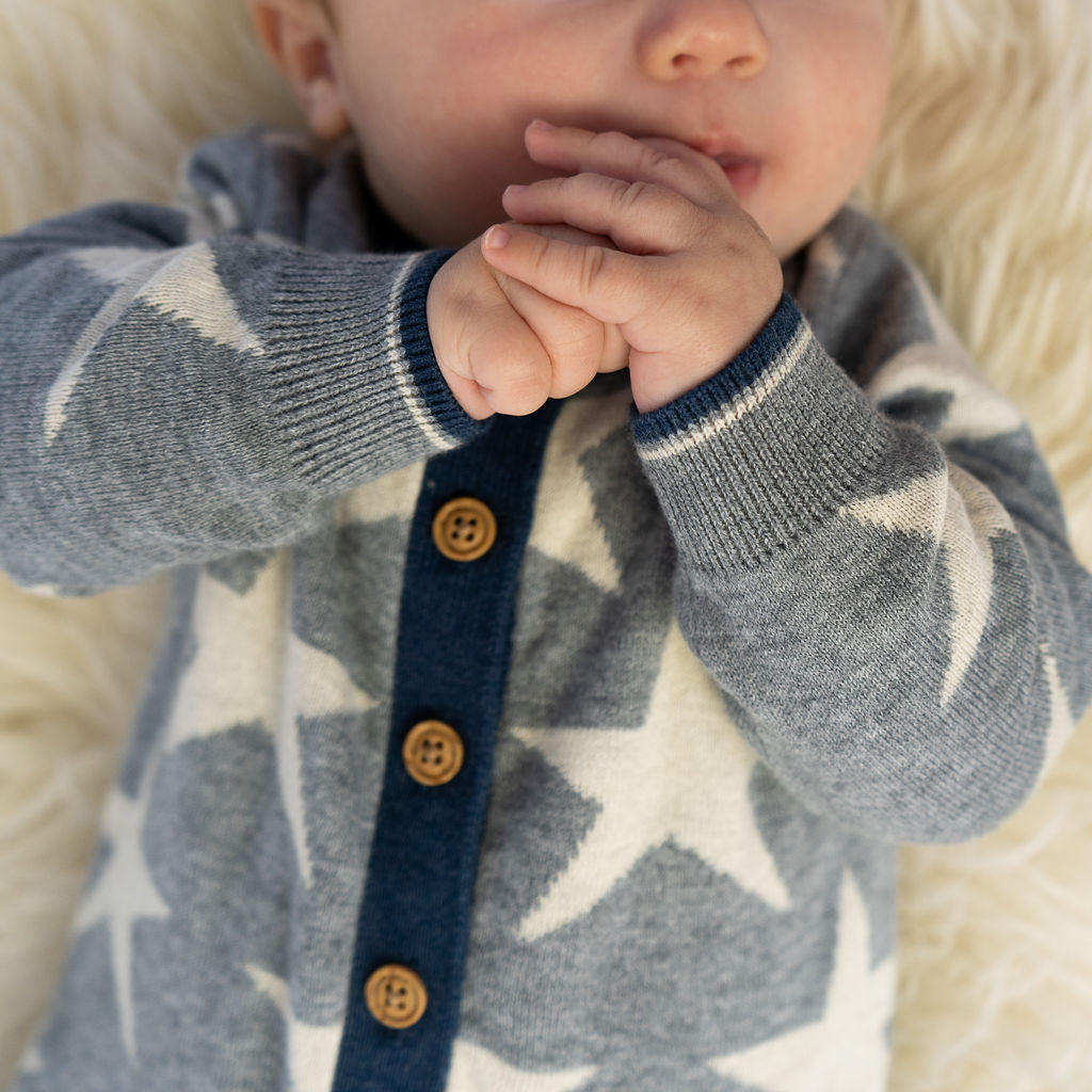 Stars Knitted Romper in Grey