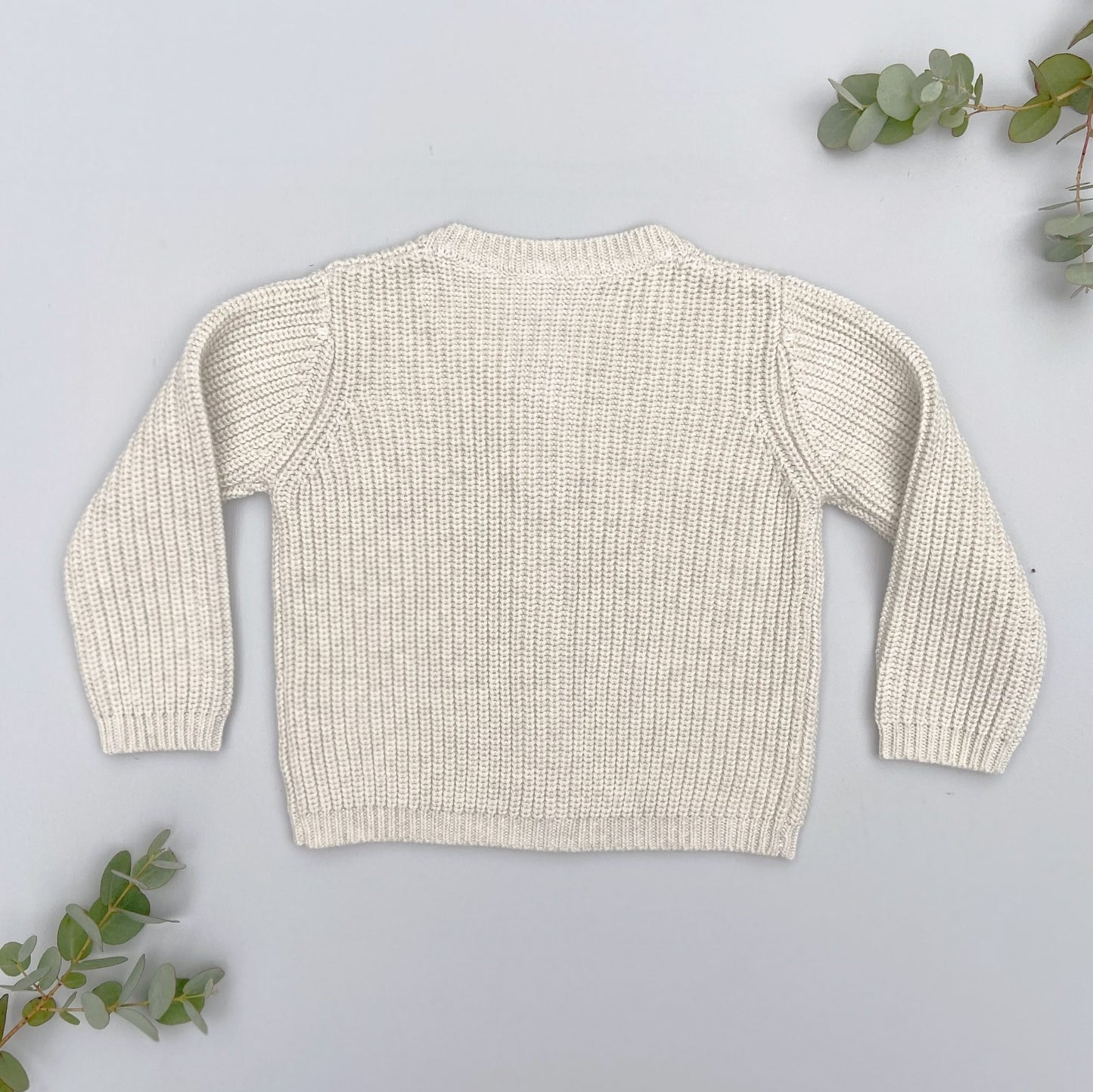 Chunk rib cardigan in natural