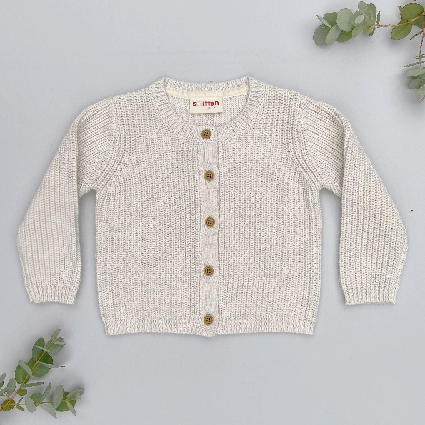 Chunky rib cardigan in natural