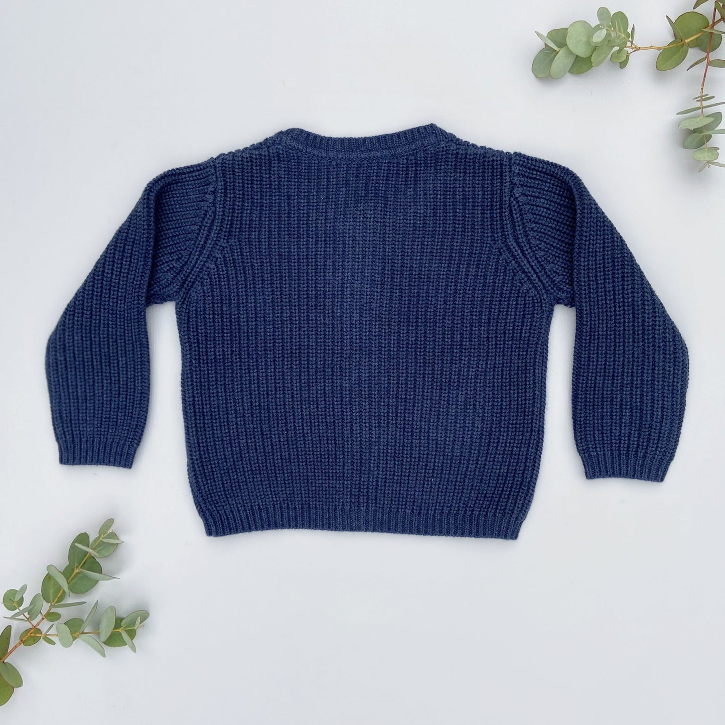 Chunky Rib Cardigan in Navy