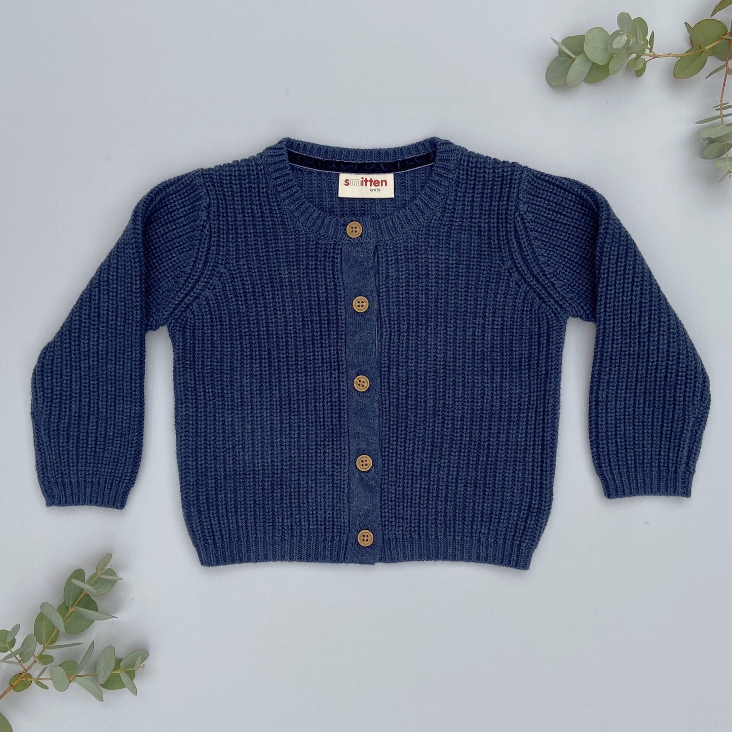 cChunky rib cardigan in navy