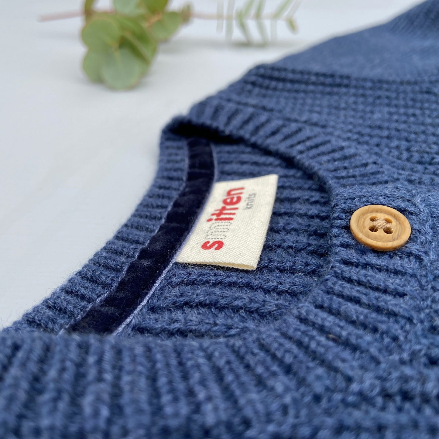 Chunky rib cardigan in navy