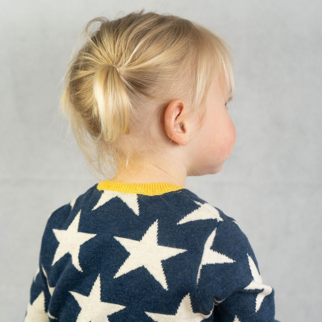 Stars Knitted Romper in Navy