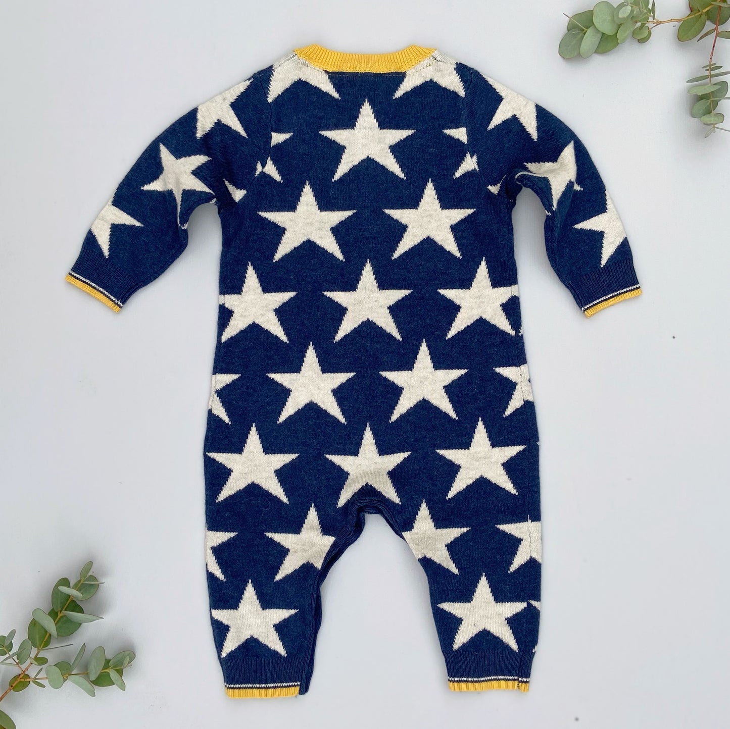 Stars Knitted Romper in Navy