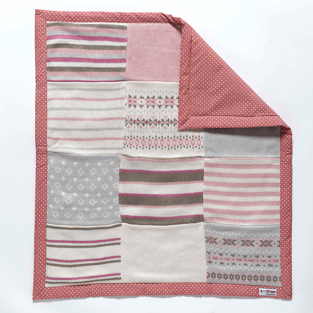 Pink Fairisle Patchwork Blanket