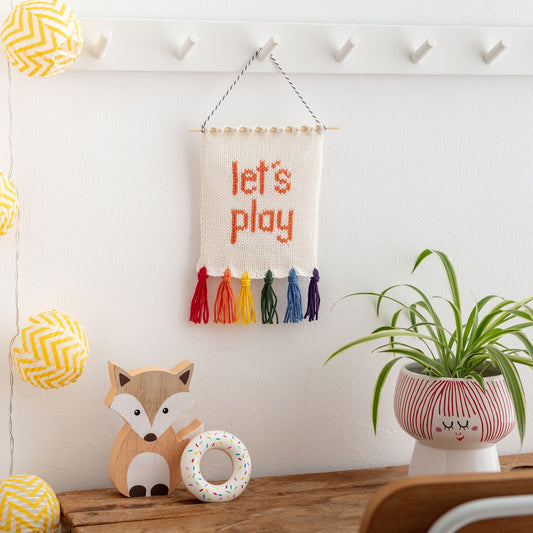 'Let's Play' Knitted Wall Art