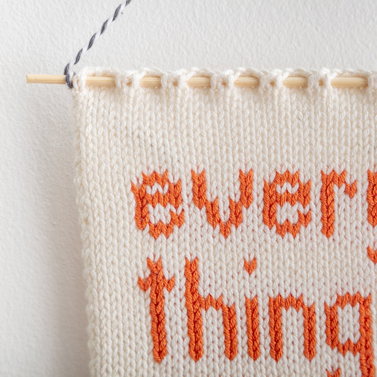 Everything will be ok knitted wall hanging