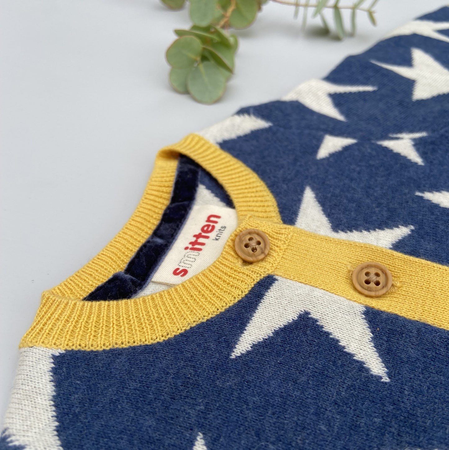 Stars Knitted Romper in Navy