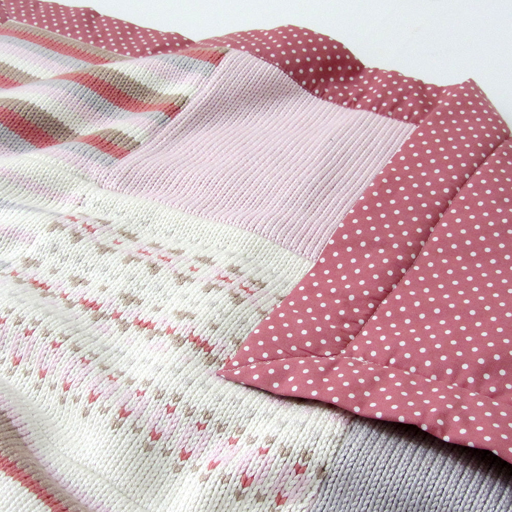 Pink Fairisle Patchwork Blanket